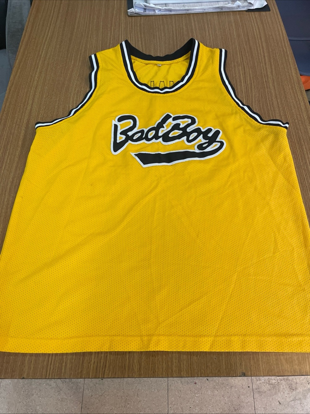 Bad Boy Yellow Mesh Basketball Jersey Biggie Smalls XL